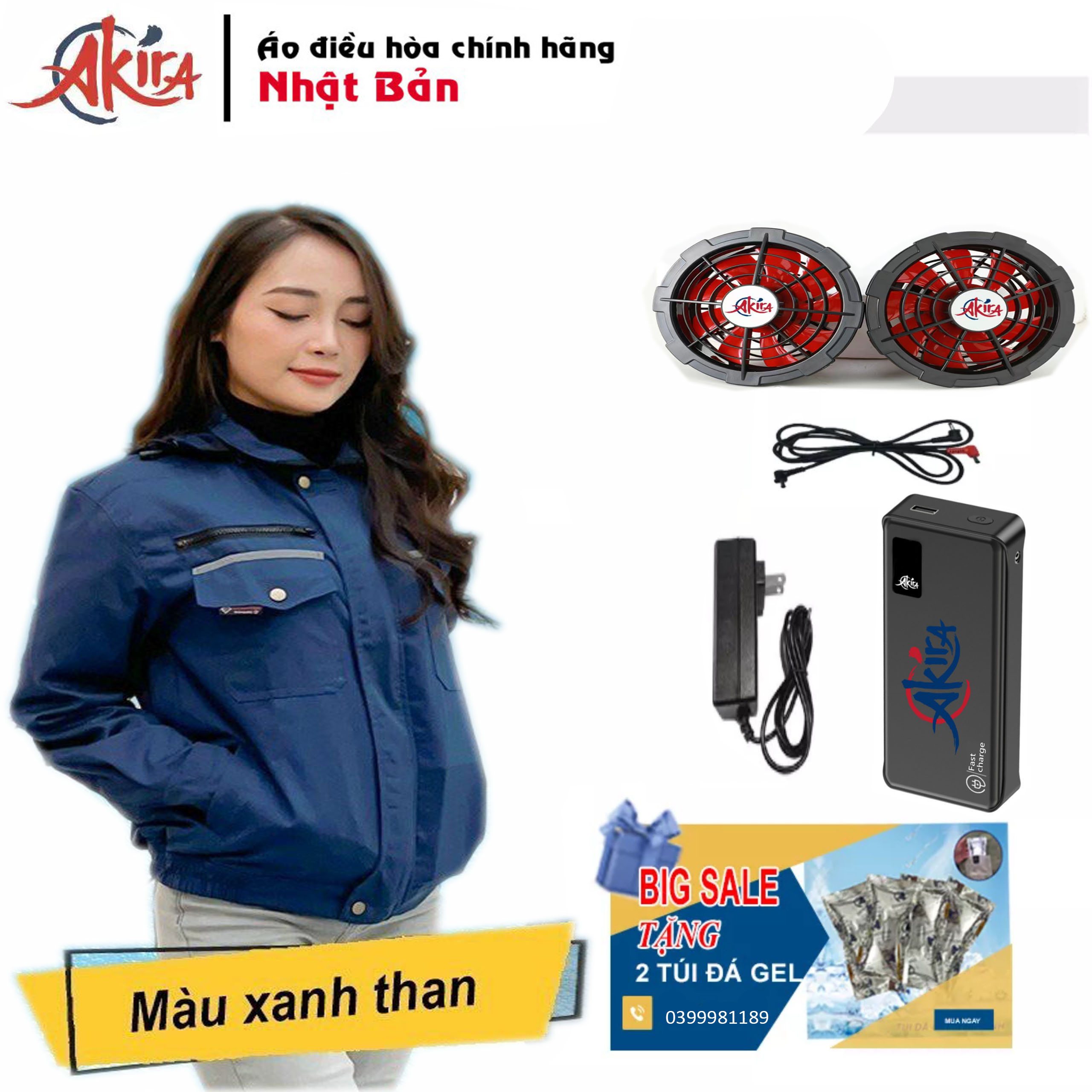 Áo quạt điều hòa, áo quạt gió nhật bản chính hãng - bảo hành 12 tháng