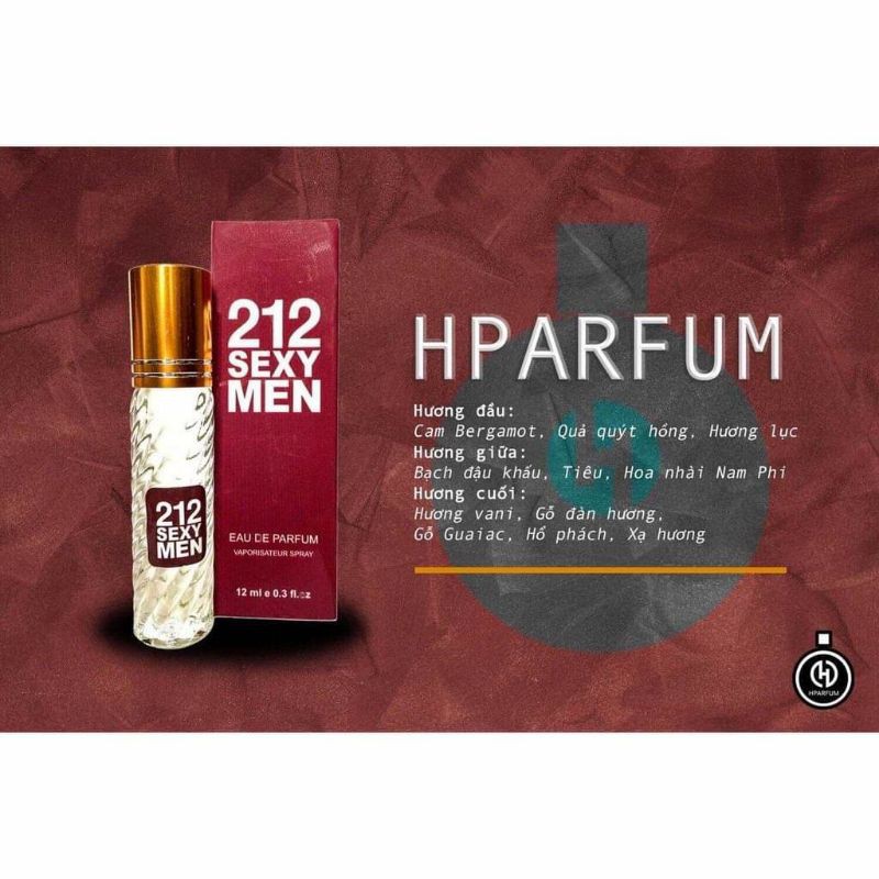Nước hoa mini pháp h.parfum 212 sexy men nam dạng lăn 12 ml