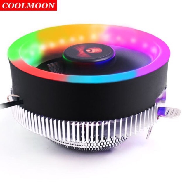 Quạt tản nhiệt cpu led rgb nhiều màu dùng full socket amd và intell 775/1155/1156/1150/1151 lắp full socket
