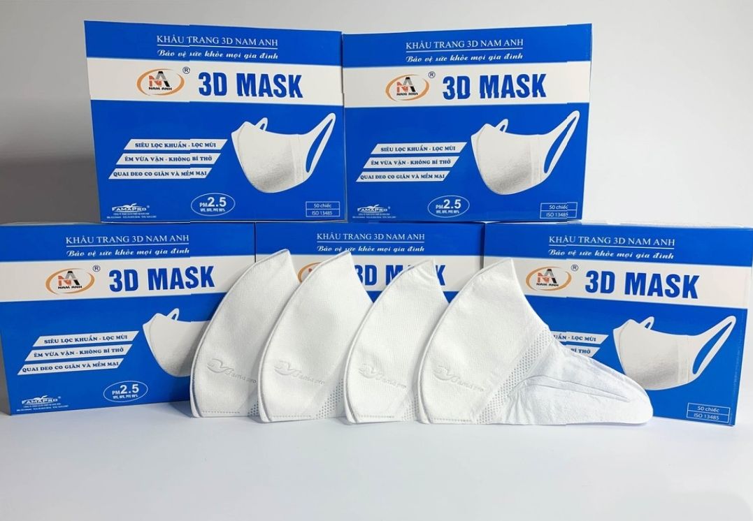 [ CHÍNH HÃNG ] Khẩu Trang 3D MASK Nam Anh công nghệ Nhật Bản  50 cái / hộp mầu Trắng