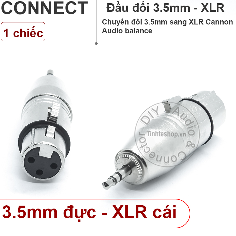 1 chiếc - Đầu đổi âm thanh 3.5mm đực ra XLR canon balance đực - Giắc chuyển audio balance XLR male sang 3,5mm stereo male