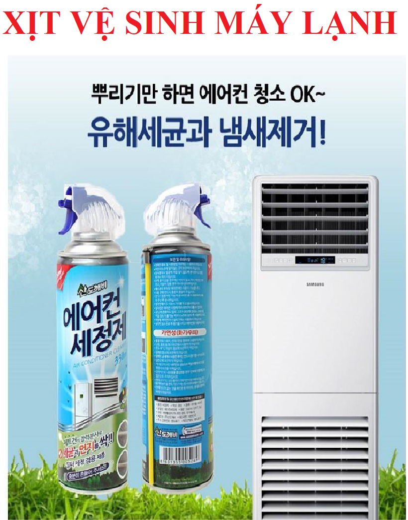 [HCM]Chai xịt vệ sinh máy lạnh gia đình xe hơi Sandokkaebi 330ml - Nhập khẩu Hàn Quốc BHKN982