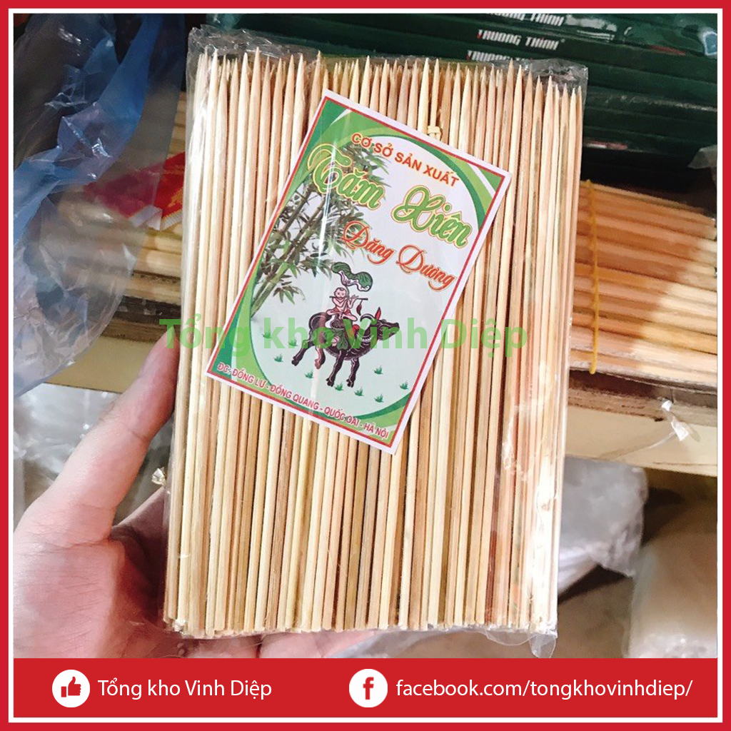 0.5kg tăm xiên que xiên thịt nướng, xúc xích, xiên viên đầu nhọn