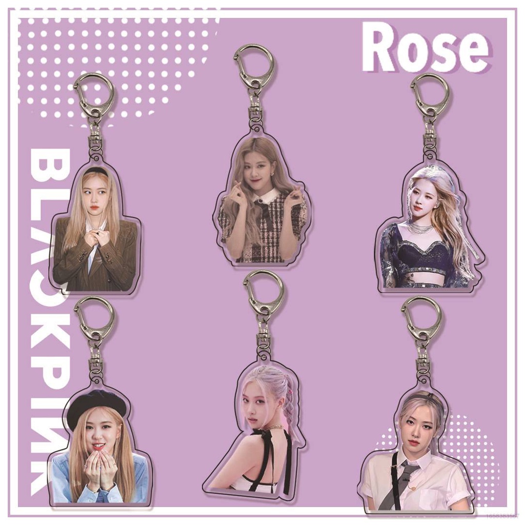 Yyds Móc Khóa Acrylic Hai Mặt Hình Nhân Vật Blackpink Hoa Hồng Kpop
