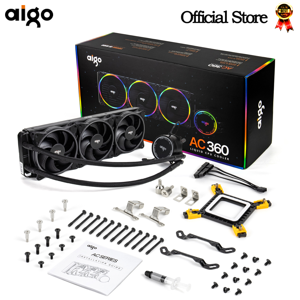 Aigo AC 120 240 360 mm fan Liquid Water Cooling CPU Cooler rgb Heatsink Integrated Radiator LGA 2066/2011/1151/1155/AM3+/AM4 AMD