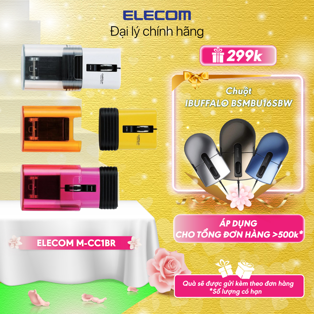 Chuột không dây mini Bluetooth ELECOM M-CC1BR Hàng chính hãng - Bảo hành 12 tháng