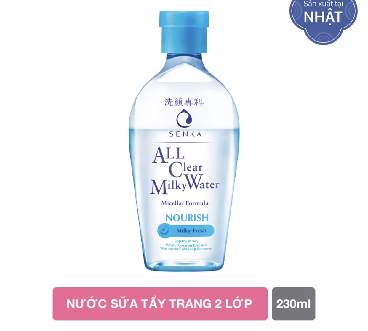 Nước Sữa Tẩy Trang 2 lớp SENKA A.L.L. CLEAR MILKY WATER 230ML
