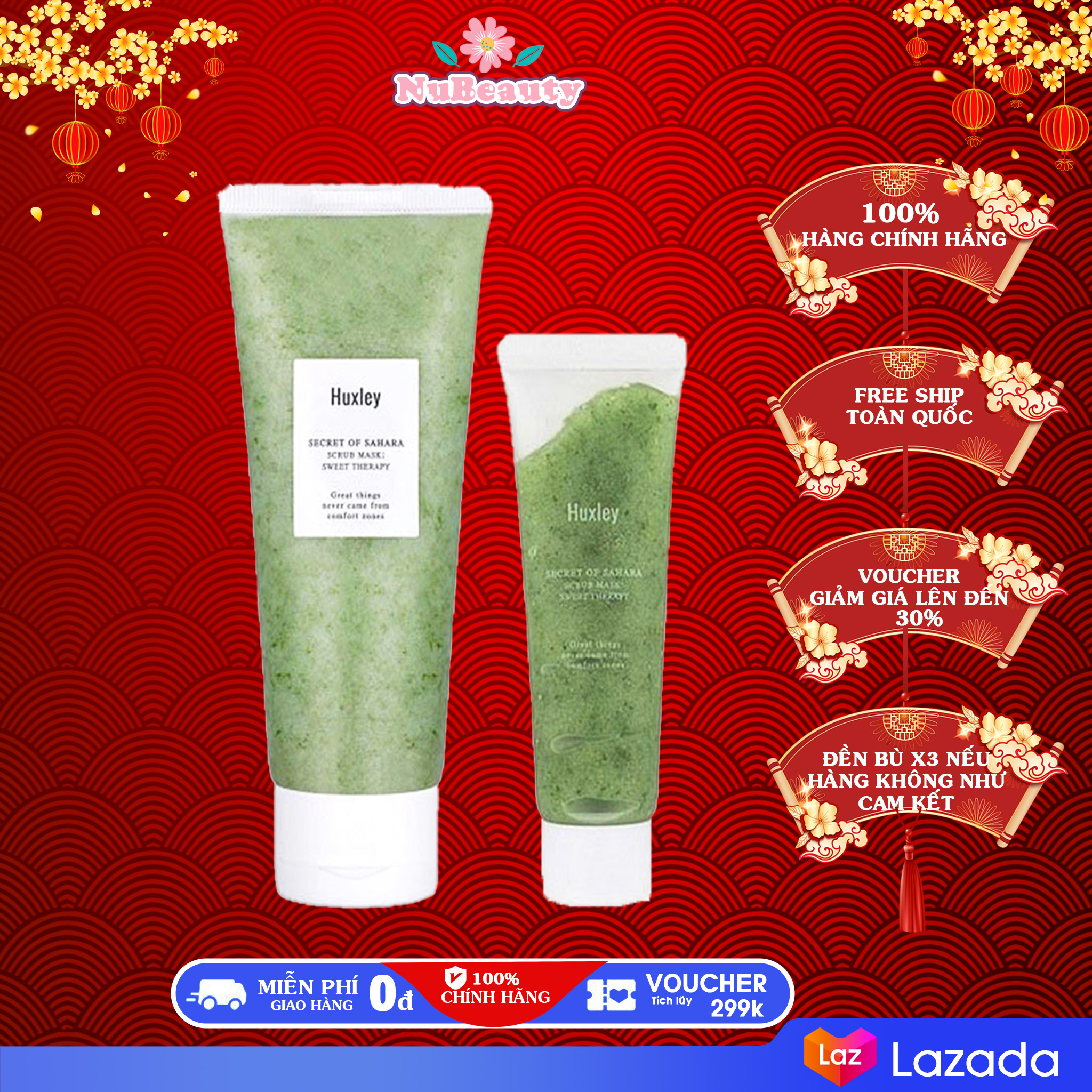 Tẩy Tế Bào Chết da mặt Huxley Scrub Mask Sweet Therapy 120g TTBC Huxley 30g TDC "FREE SHIP TOÀN QUỐC"