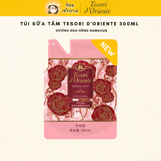 Túi sữa tắm nước hoa trắng da - Sữa tắm xích hương nước hoa 300 ml - Hương hoa hồng Damacus/Hương hoa Xạ Hương trắng