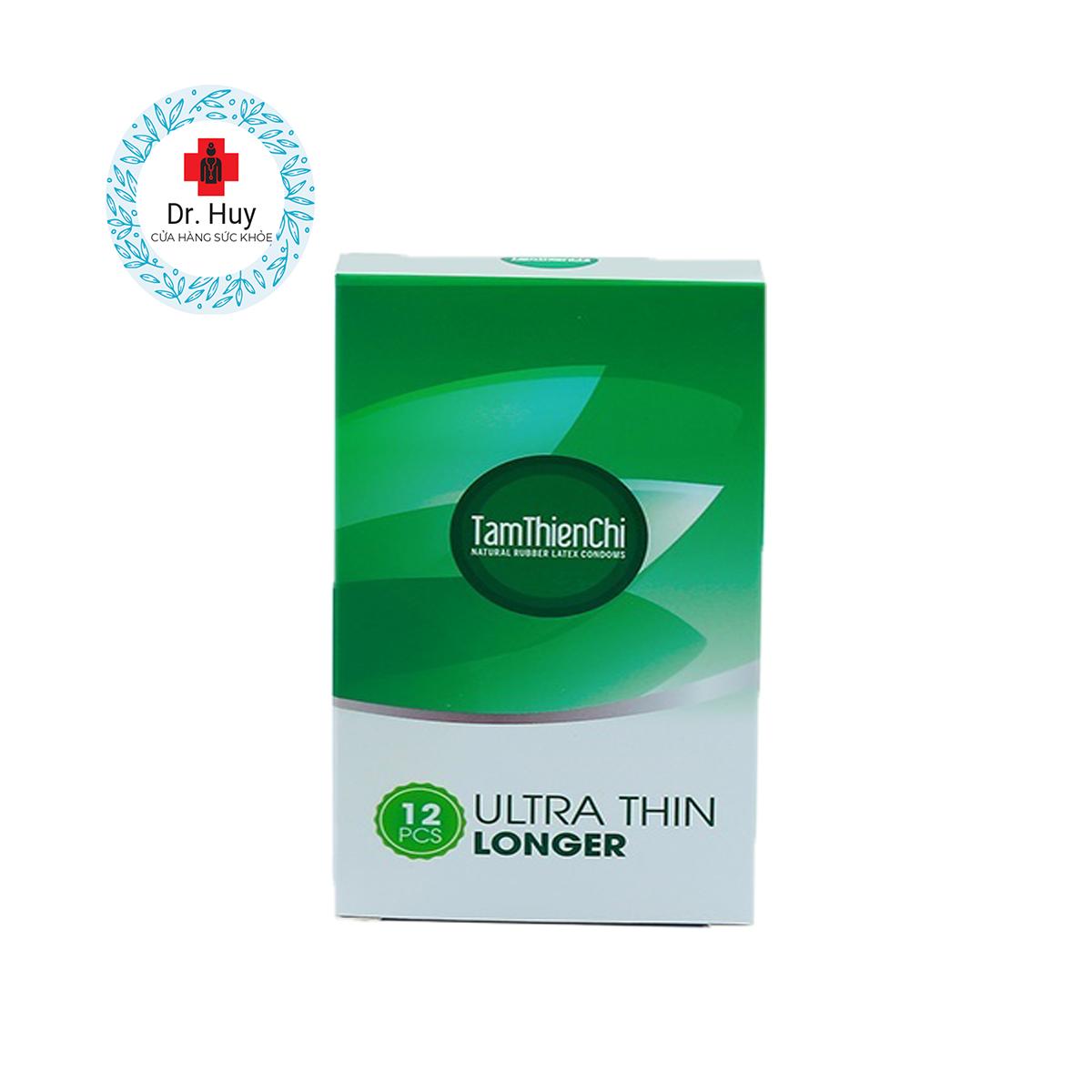 Bao cao su Tâm Thiện Chí Siêu Ultrathin Longer mỏng kéo dài hộp 12 cái