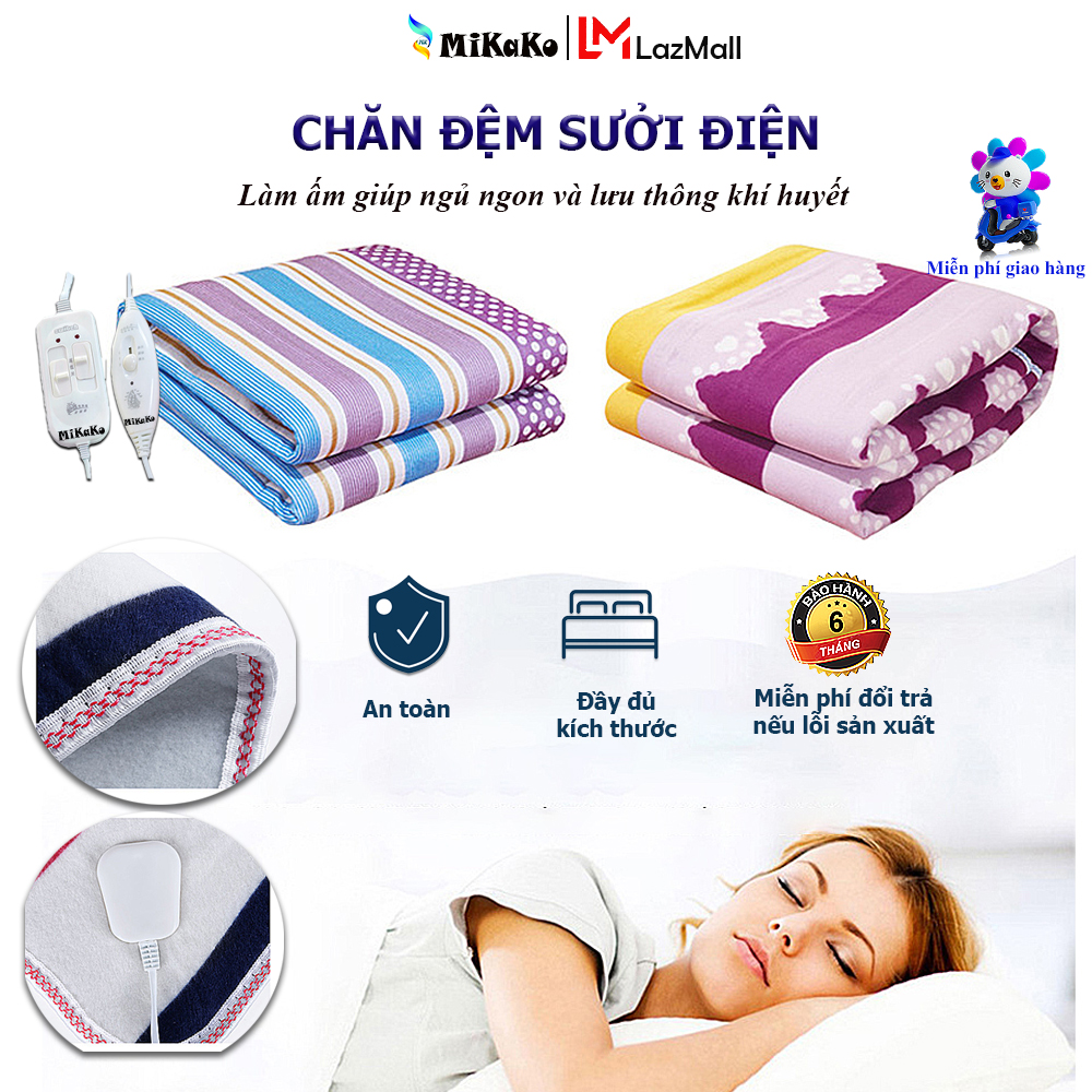 Đệm Sưởi Điện MiKaKo Làm Ấm Và Giúp Ngủ Ngon Cho Gia Đình, Spa -Vải Nỉ.chăn điện; thảm điện; đệm điện; thảm sưởi; nệm điện; chăn sưởi;