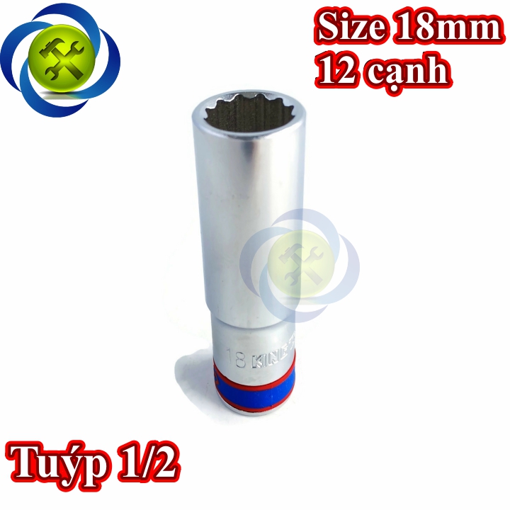 Tuýp 18mm 1/2 kingtony 423018m loại dài 12 cạnh màu trắng