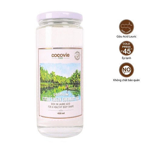 Tinh dầu dừa hữu cơ cocovie 450ml