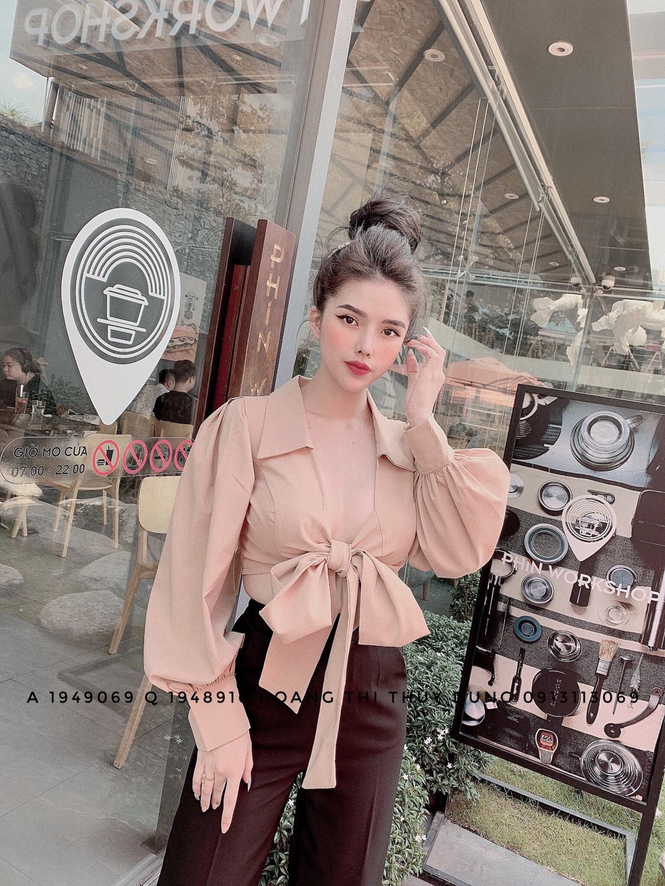Áo phi lụa có cổ đi biển sexy ttsa0334