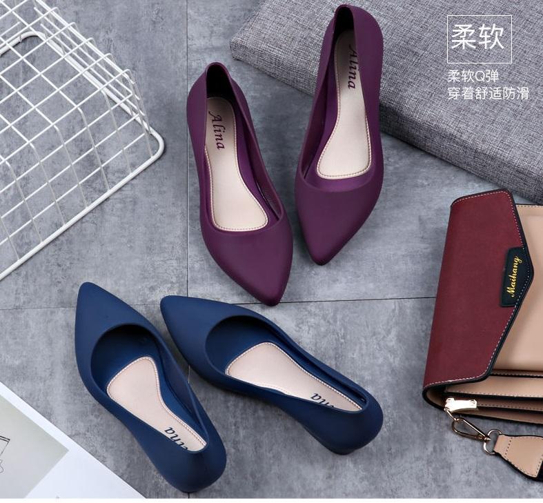 [HCM]Giày búp bê giày công sở nhựa dẻo đi mưa chống nước  chống trơn trượt size 36 đến 40 (form nhỏ đặt tăng 1 size) TIDO , TI DO