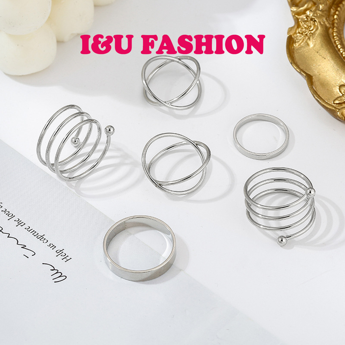 COMBO Bộ 6 Chiếc Nhẫn Đeo Tay Nam Nữ UNISEX 2 Màu Bạc Vàng Phong Cách Basic Tối Giản Thiết Kế Độc Lạ Dễ Mix Đồ Phụ Kiện Trang Sức Thời Trang Cá Tính NA-04