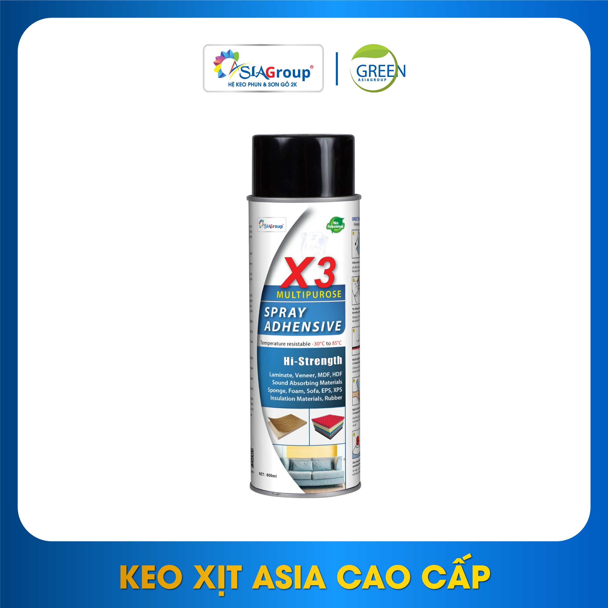 Keo xịt đa năng asia x3 - lon 600ml