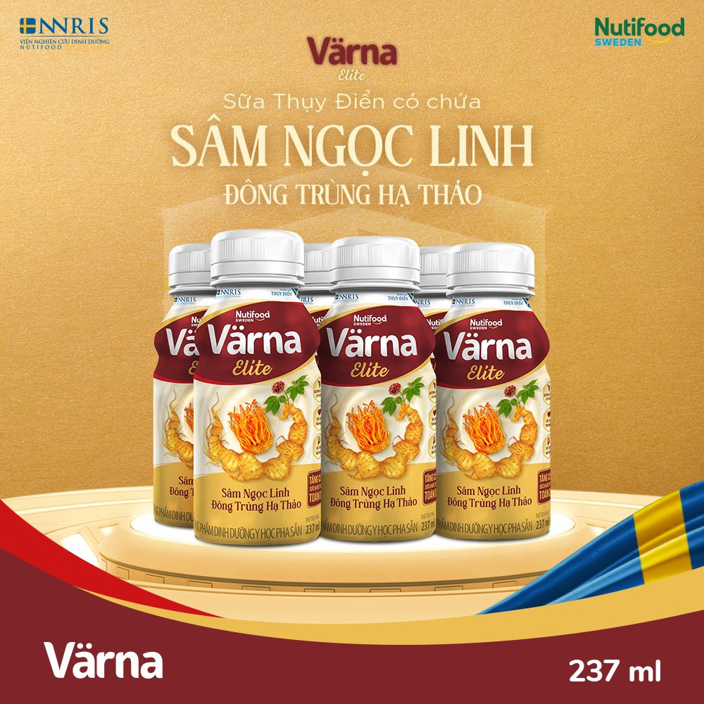 01 lốc 6 chai/ thùng 24 chai varna elite sâm ngọc linh đông trùng hạ thảo chai 237ml - thương hiệu nutifood – yoosoo