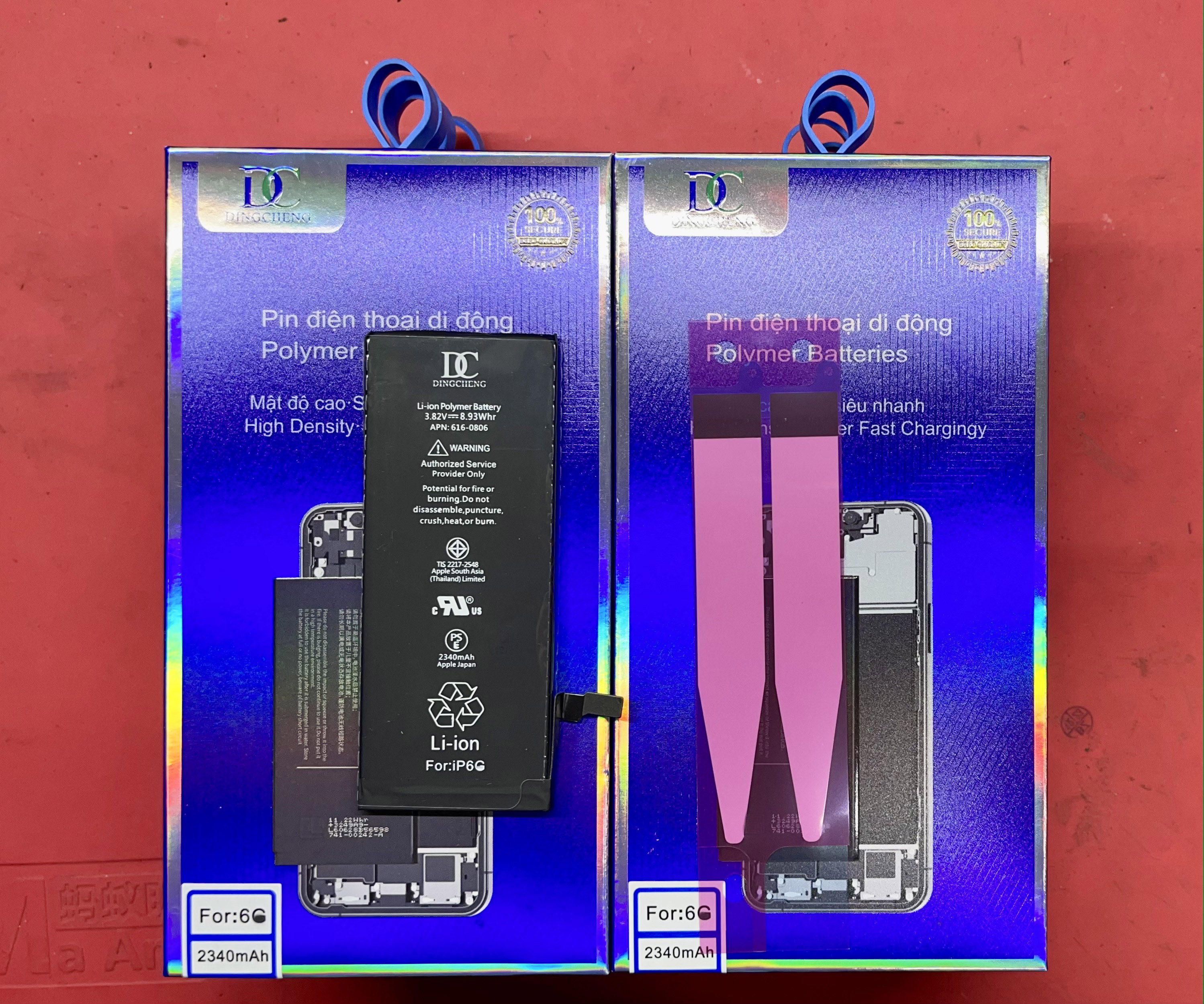 Pin dung lượng cao ip6/6s/6plus/6splus đã sẵn siu dán pin và tặng kèm bộ tô vít gồm 10 món tự tháo lắp máy