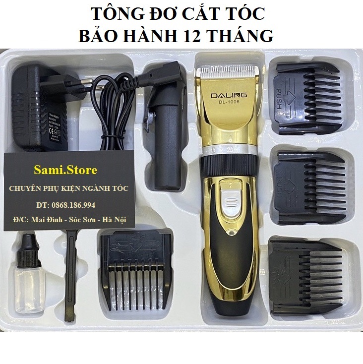 [HÀNG TỐT- GIẢM THÊM 12%] Tông Đơ Tắt Tóc Chuyên Nghiệp Cho Người Lớn Trẻ Em Daling - 1006, Tặng Kèm 1 Pin Dự Phòng, Công Suất 12w Mạnh Mẽ