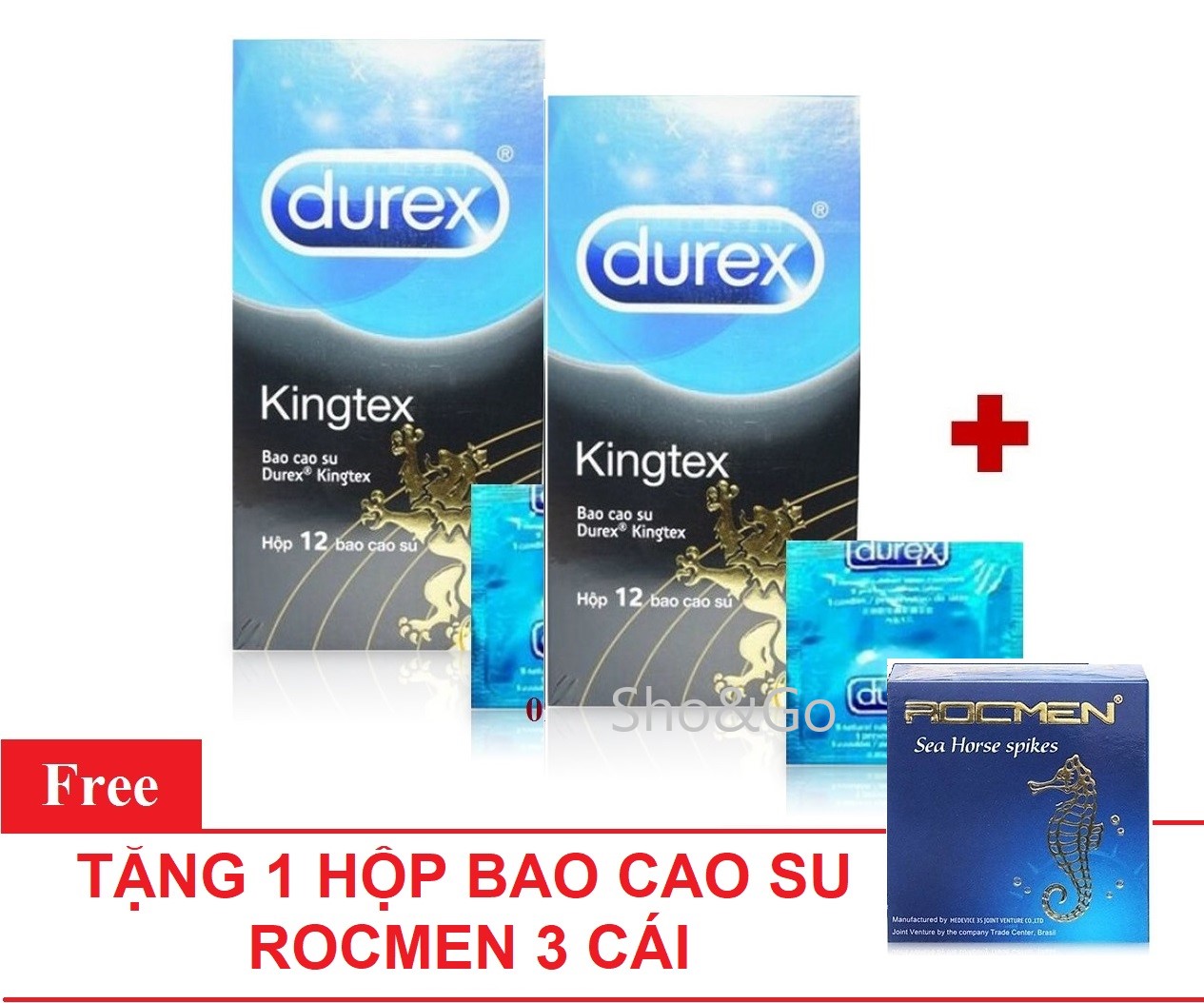 [HCM]Bộ 2 hộp Bao cao su Durex Kingtex size nhỏ 49mm - Không lo tuột bao 12 cái tặng 1 hộp bcs Rocmen3 cái