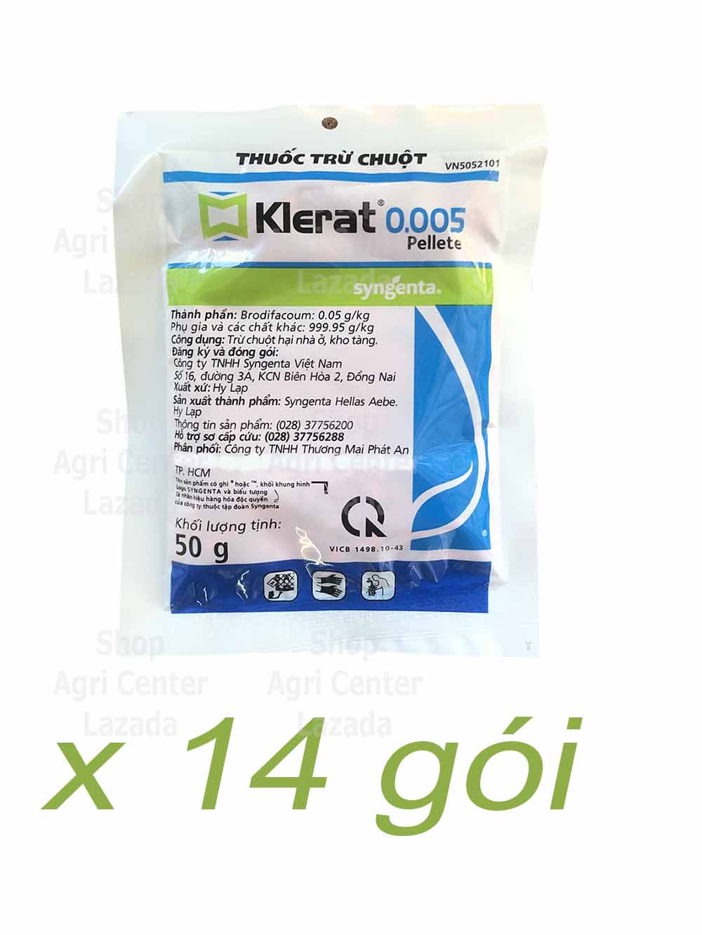 Thuốc diệt chuột klerat 0.005 – bã đã trộn sẵn