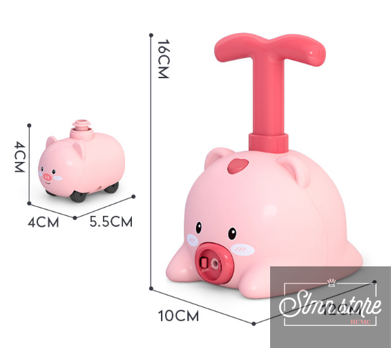 [HCM]Đồ chơi xe Bơm Bong Bóng hình Heo Gấu Hổ siêu dễ thương giúp bé thích vận động.