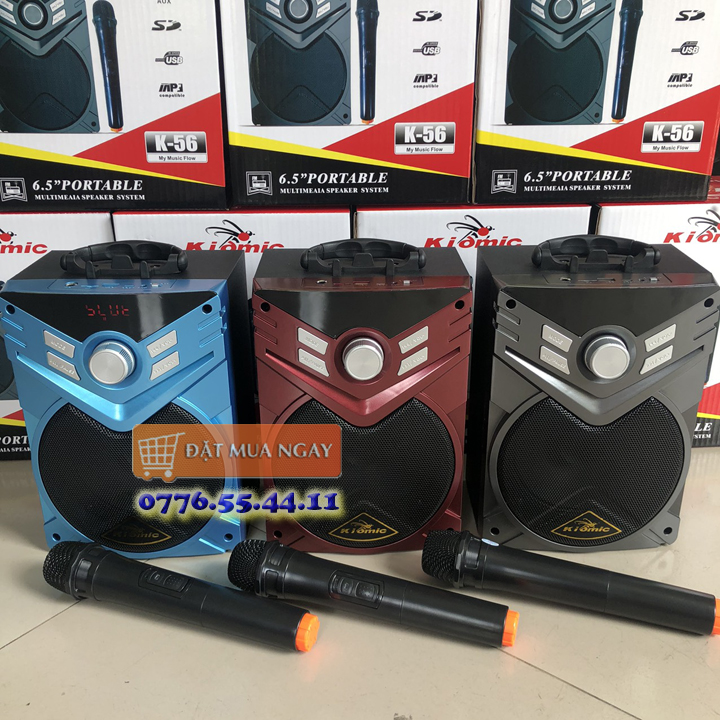 Loa bluetooth kiomic k56, chuyên nghe nhạc, hát karaoke, trợ giảng, âm thanh cực hay