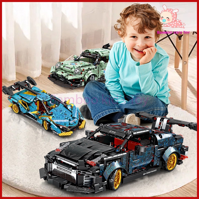 Bộ đồ chơi lắp ghép xếp hình lego Ô Tô Siêu Xe, đồ chơi lắp ghép ô tô phát triển tư duy cho bé
