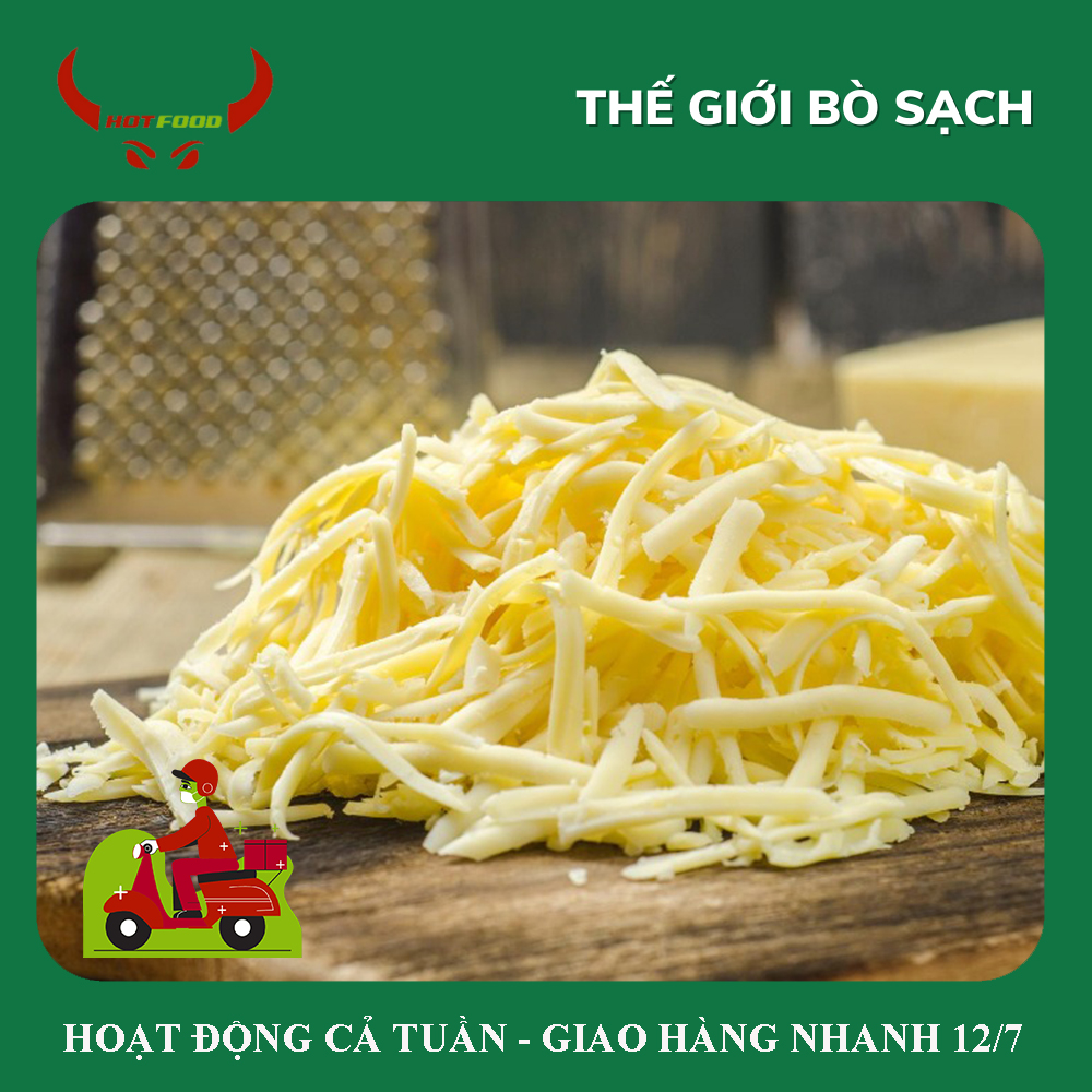 Phô mai sợi mozzarella shredded - miraflores làm pizza, bánh đồng tiền phô mai, phô mai que,.. - đóng sẵn túi 100gr - giao nhanh hcm