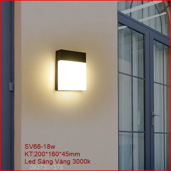 Đèn Tường Led gắn tường Hiện Đại trang trí Ngoài Trời và Trong Nhà SV66 Chống Nước IP65 Ánh sáng vàng