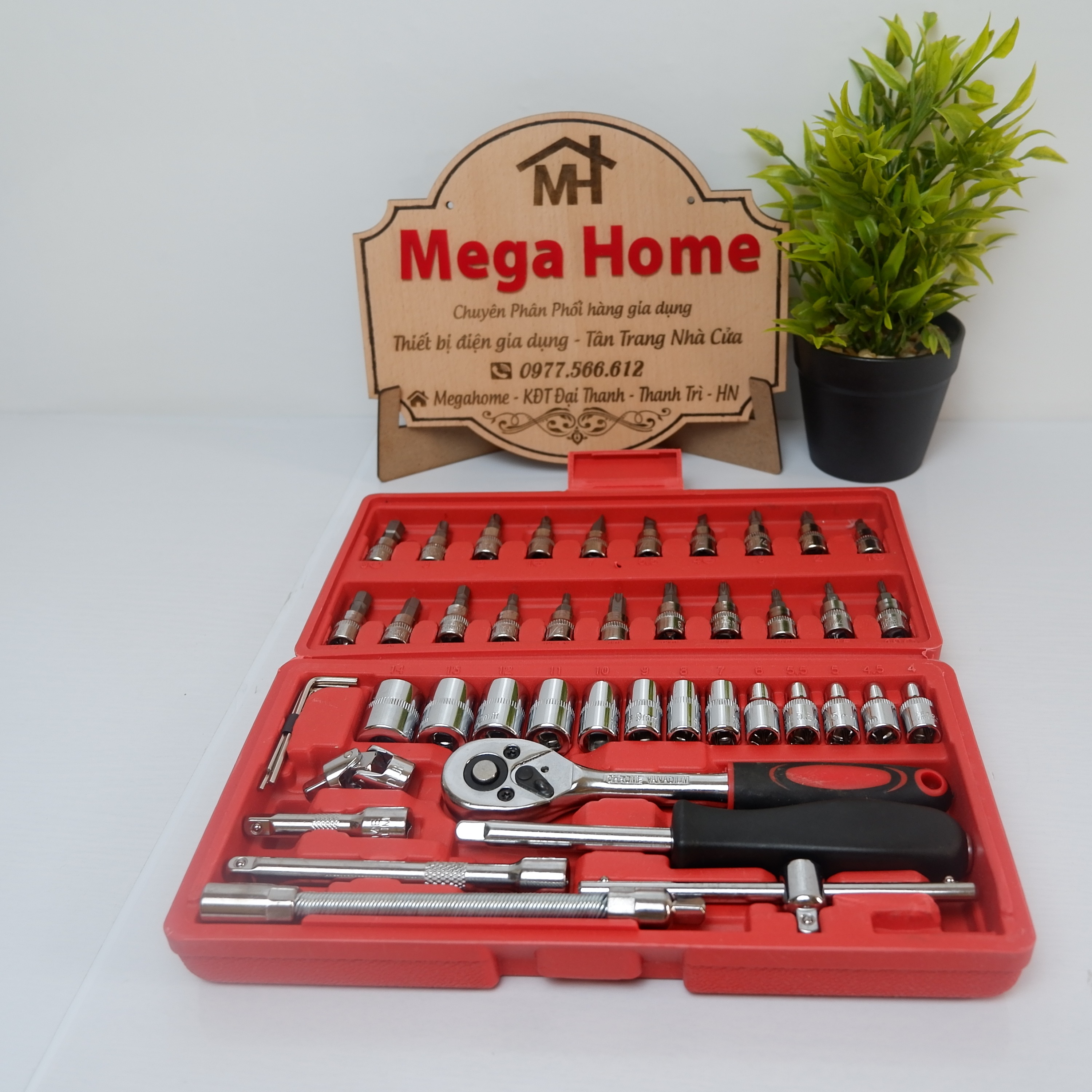 Bộ dụng cụ sửa chữa đa năng 46 chi tiết, bộ dụng cụ sửa chữa ô tô xe máy, bộ dụng cụ mở bu lông ốc vít