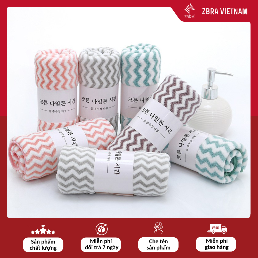 Set 5 khăn mặt lông cừu cao cấp xuất Hàn 30x50cm siêu mềm mịn thấm hút siêu tốt Zbra - ZPK26