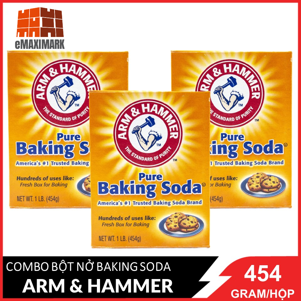 HCM ship 2h COMBO 3 Bột Nở Baking Soda Arm&Hammer Pure Baking Soda 454g
