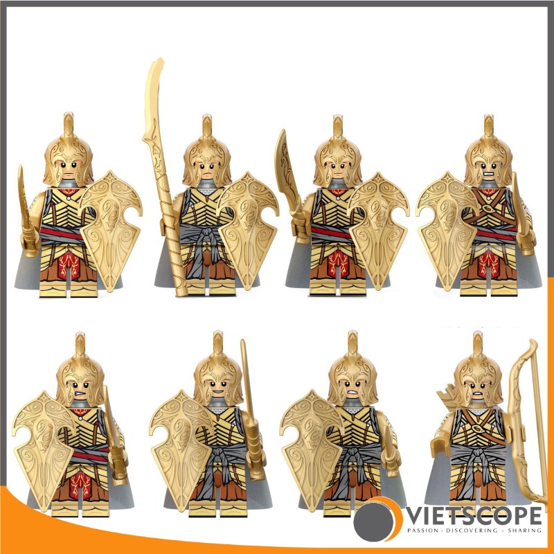 Lắp ráp 8 nhân vật lính trung cổ mặc giáp cực đẹp - Non lego - 7034