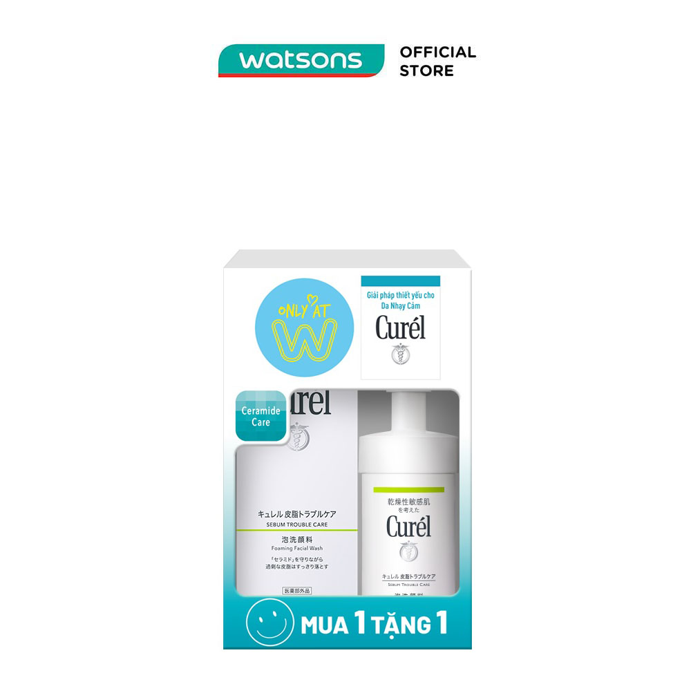 Combo sữa rửa mặt curél dạng bọt cho da dầu