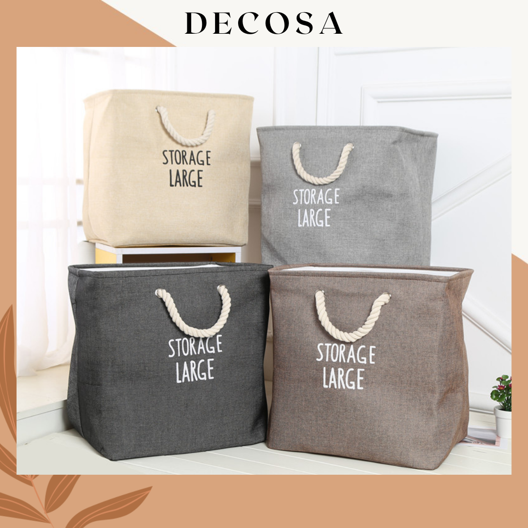 Giỏ đựng đồ giặt vải bố 2 lớp có quai xách storage DECOSA