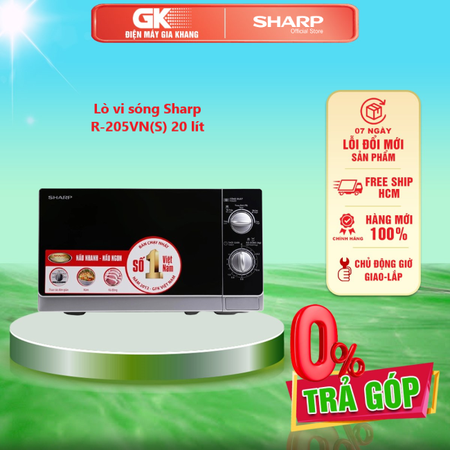 Lò vi sóng sharp r-205vn 20 lít - giao toàn quốc - freeship hcm