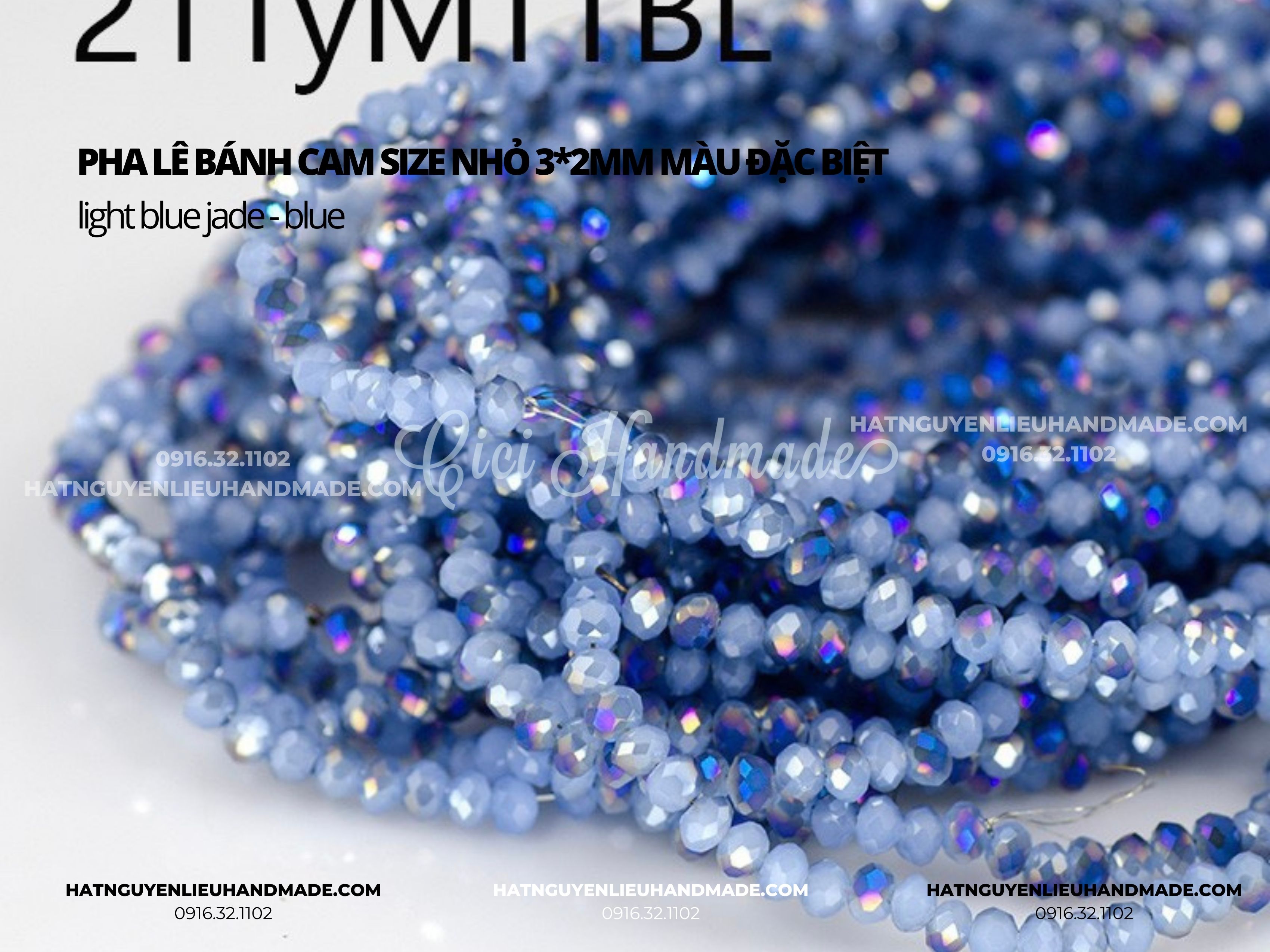 Dây Pha lê bánh cam nhỏ 3*2mm màu hiếm Cici Handmade nguyên liệu DIY hạt đính kết hạt làm vòng tay tự làm
