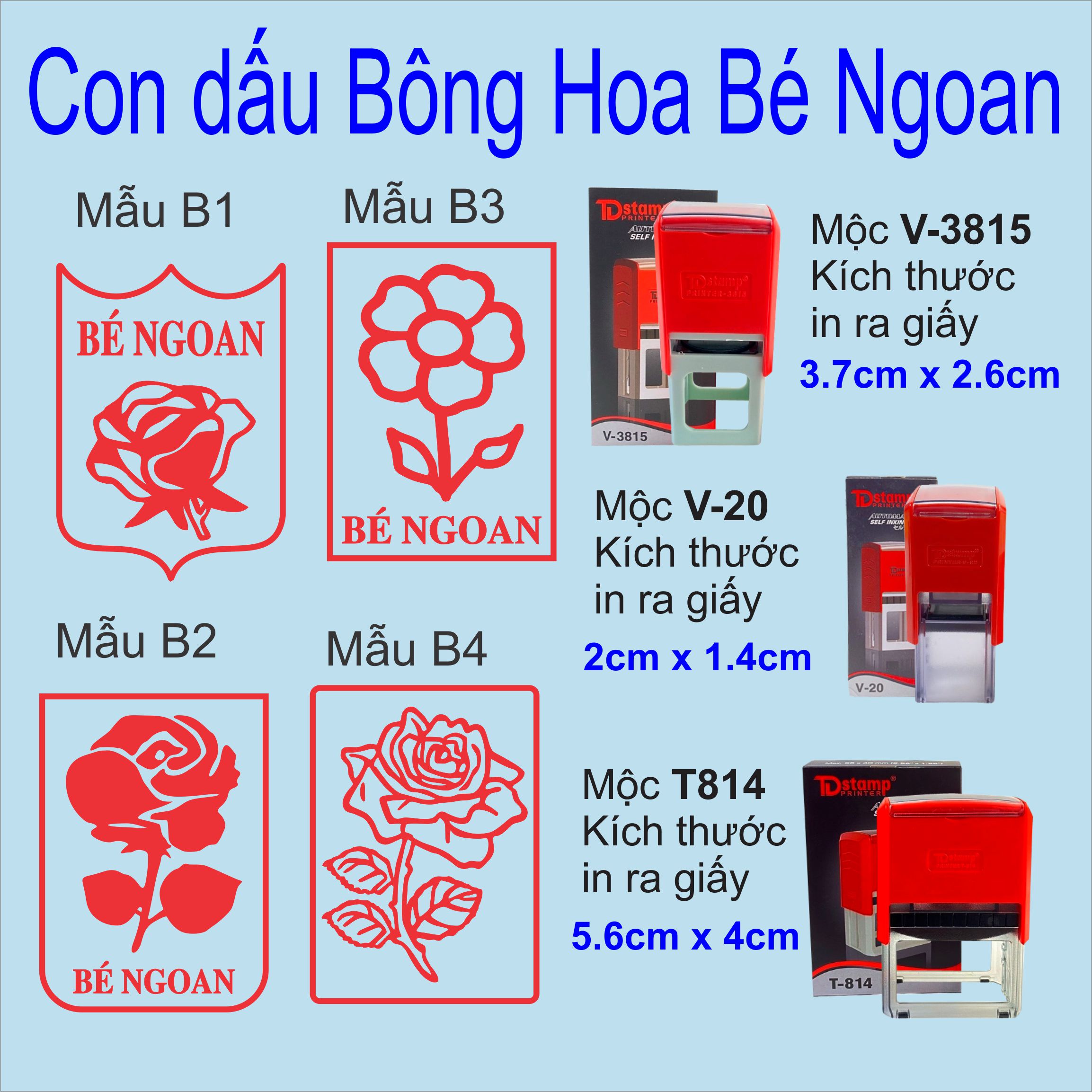 Con dấu bông hoa Bé Ngoan, con dấu nhận xét học sinh dành cho Giáo Viên