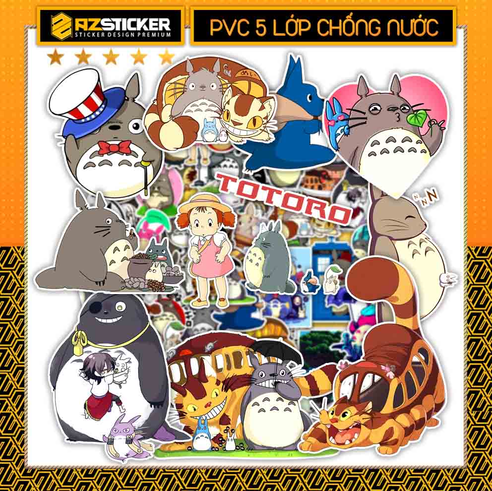 Set dán hình sticker mèo totoro | sticker dán nón bảo hiểm , sticker dán laptop , sticker dán điện thoại , sticker vali
