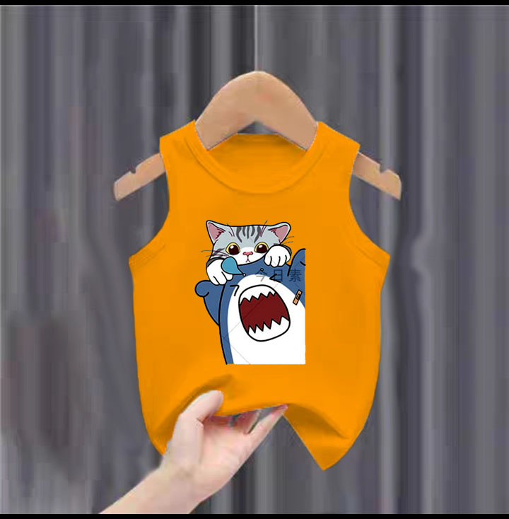 Áo ba lỗ cá xanh cho bé trai chất cotton thoáng mát size từ 9đến 65kg PHƯƠNG THÁI