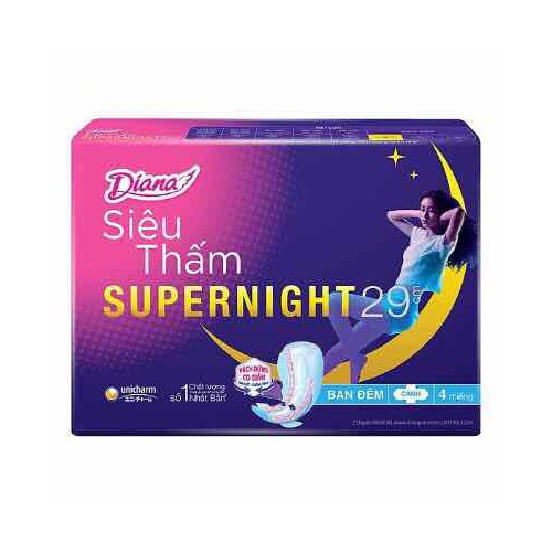 Combo 6 gói bvs diana ban đêm super night 29cm 4 miếng gói