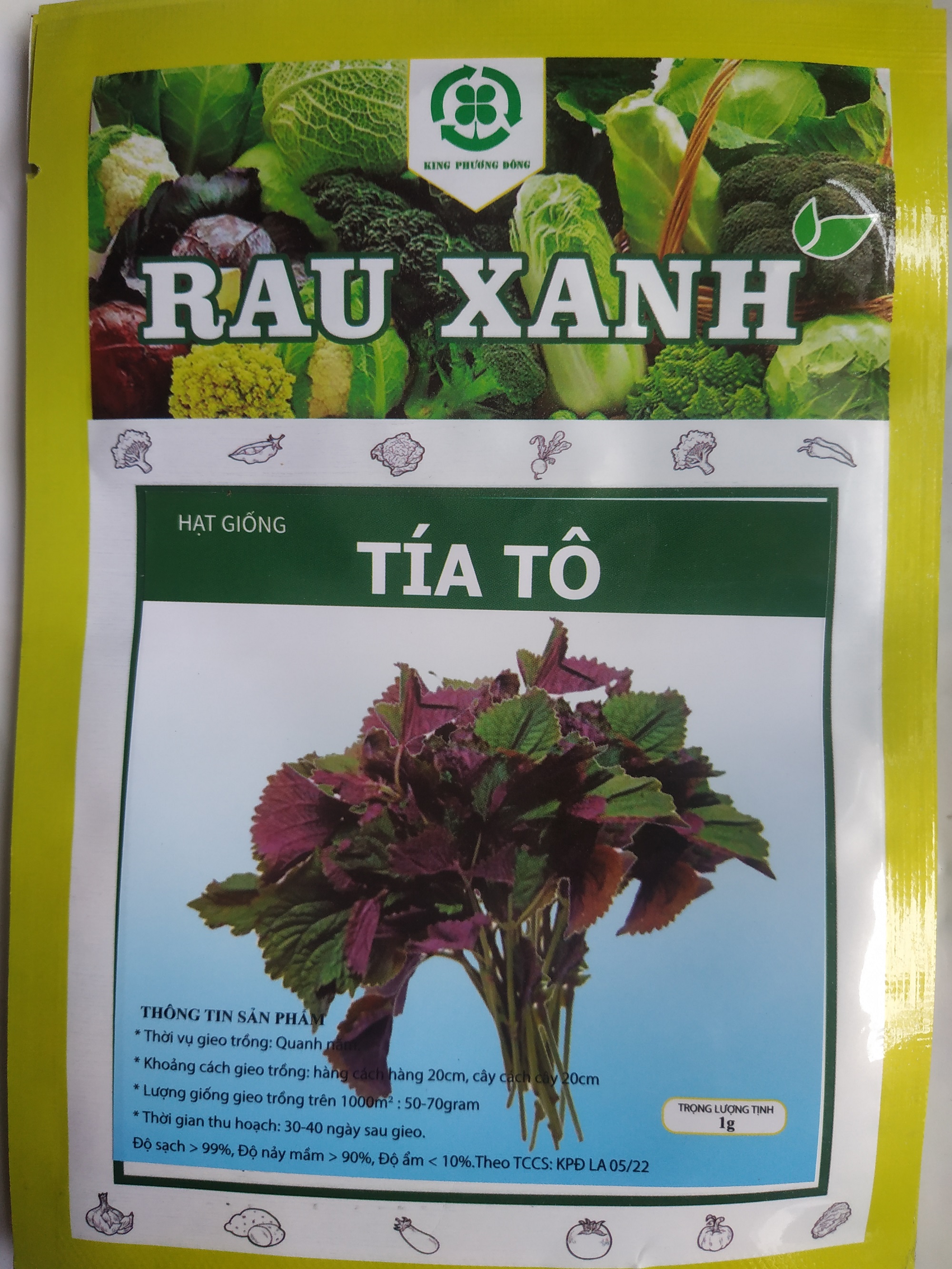 Hạt giống tía tô - gói 1 gram