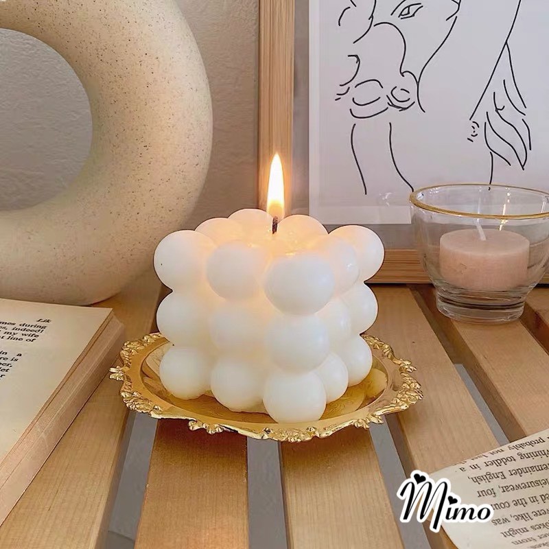 Nến sáp thơm phòng tạo hình rubik decor trang trí phòng, phụ kiện chụp hình 7 màu kích thước 6cm*6cm