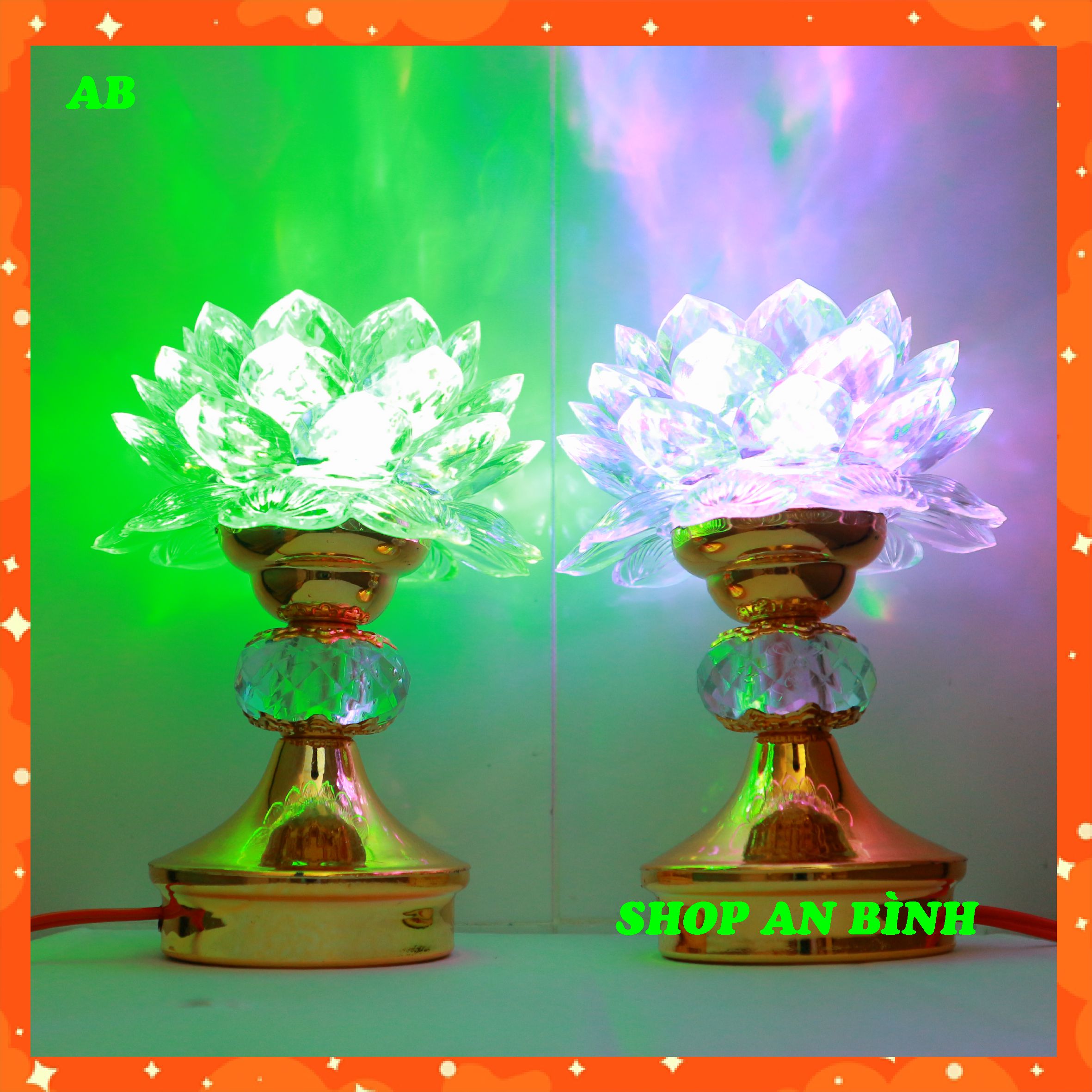 [ Hàng loại 1 ] Cặp đèn thờ bông sen bóng led đổi màu để bàn thờ, đèn sang trọng, sáng đẹp, tiết kiệm - đèn thờ - ĐÈN THỜ