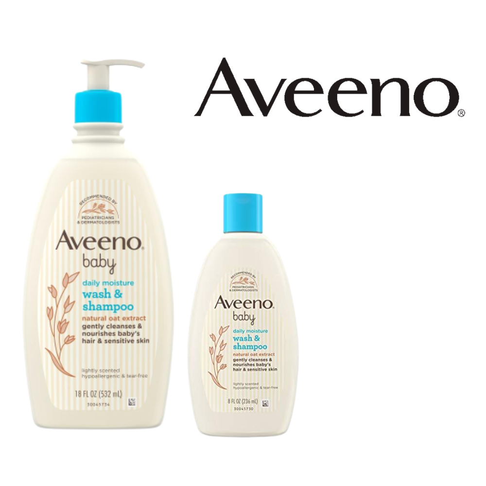 Aveeno bodywash 236ml daily moisture wash & shampoo baby shower gel oat