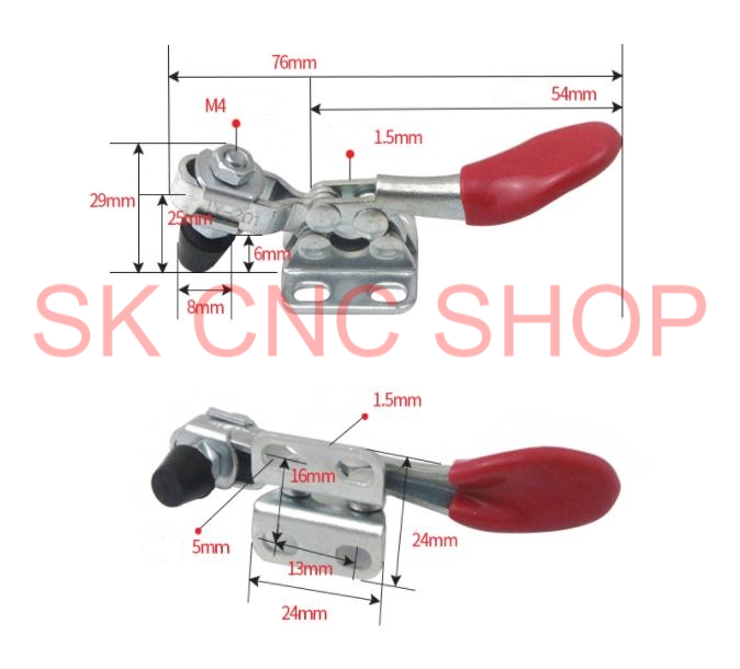 Kẹp phôi nhỏ cán đỏ - sập thẳng -sk cnc shop