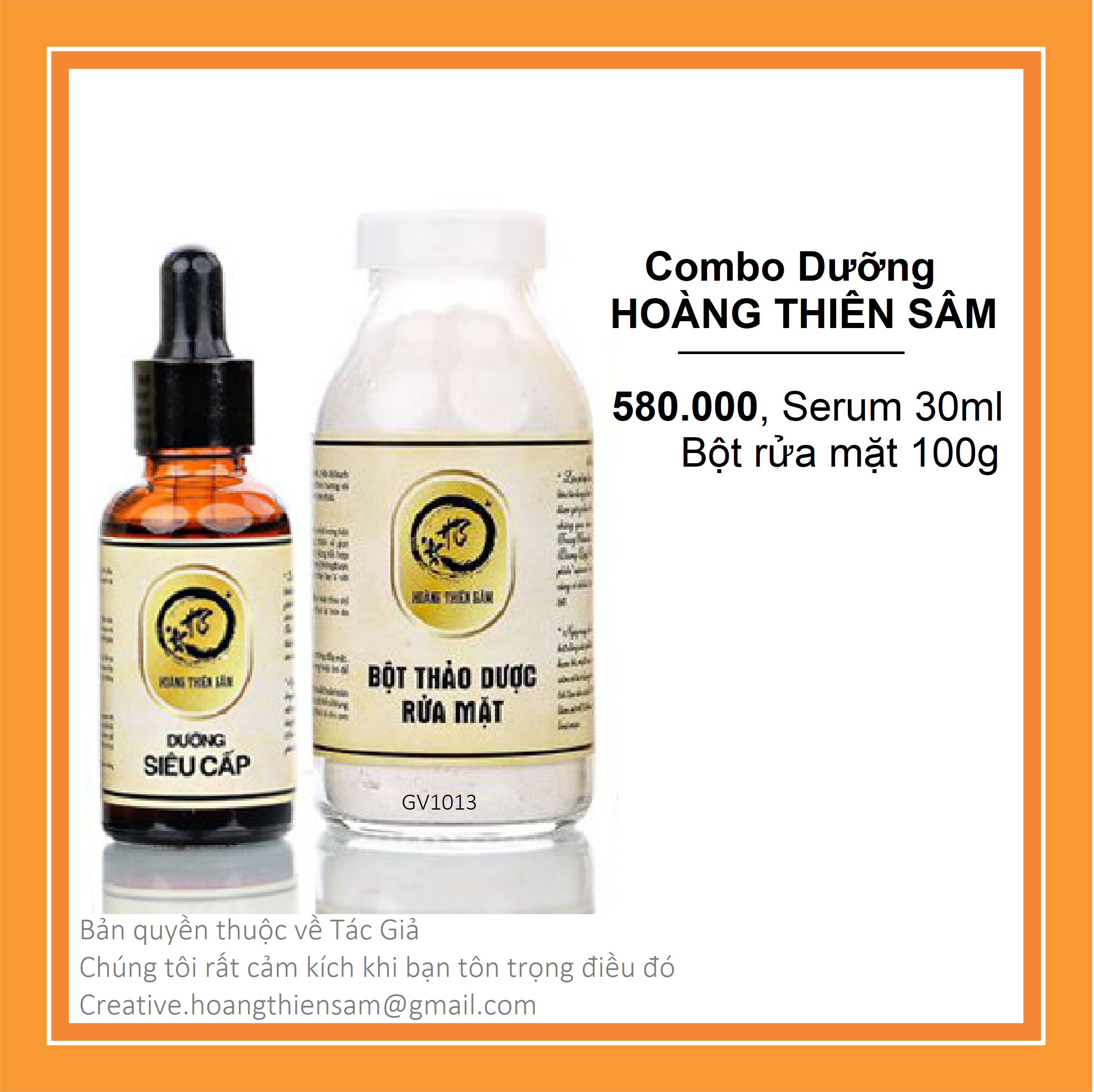 Combo dưỡng da hoàng thiên sâm - phục hồi da sau tái tạo