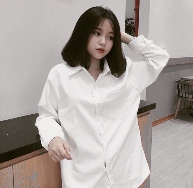 Phương - Luxury : Áo Sơ Mi Trắng Trơn Basic Oversize Nam Nữ Học Sinh/ Sơ Mi Trắng Đi Học, Công Sở nam nữ.